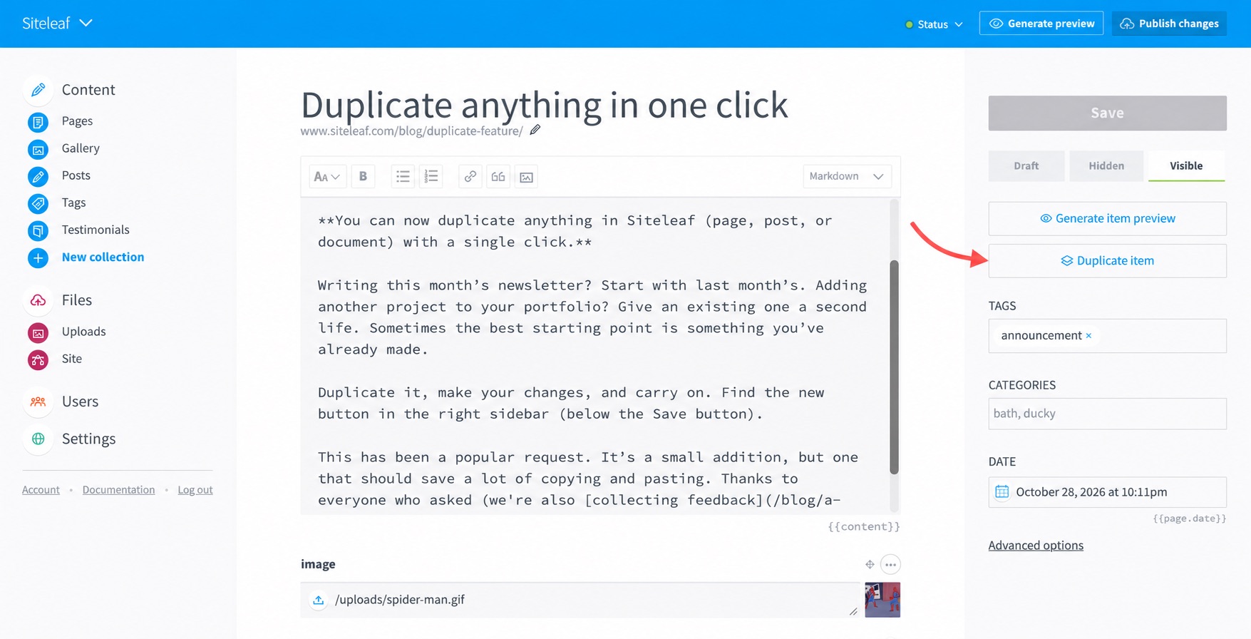 Find the new button in the right sidebar