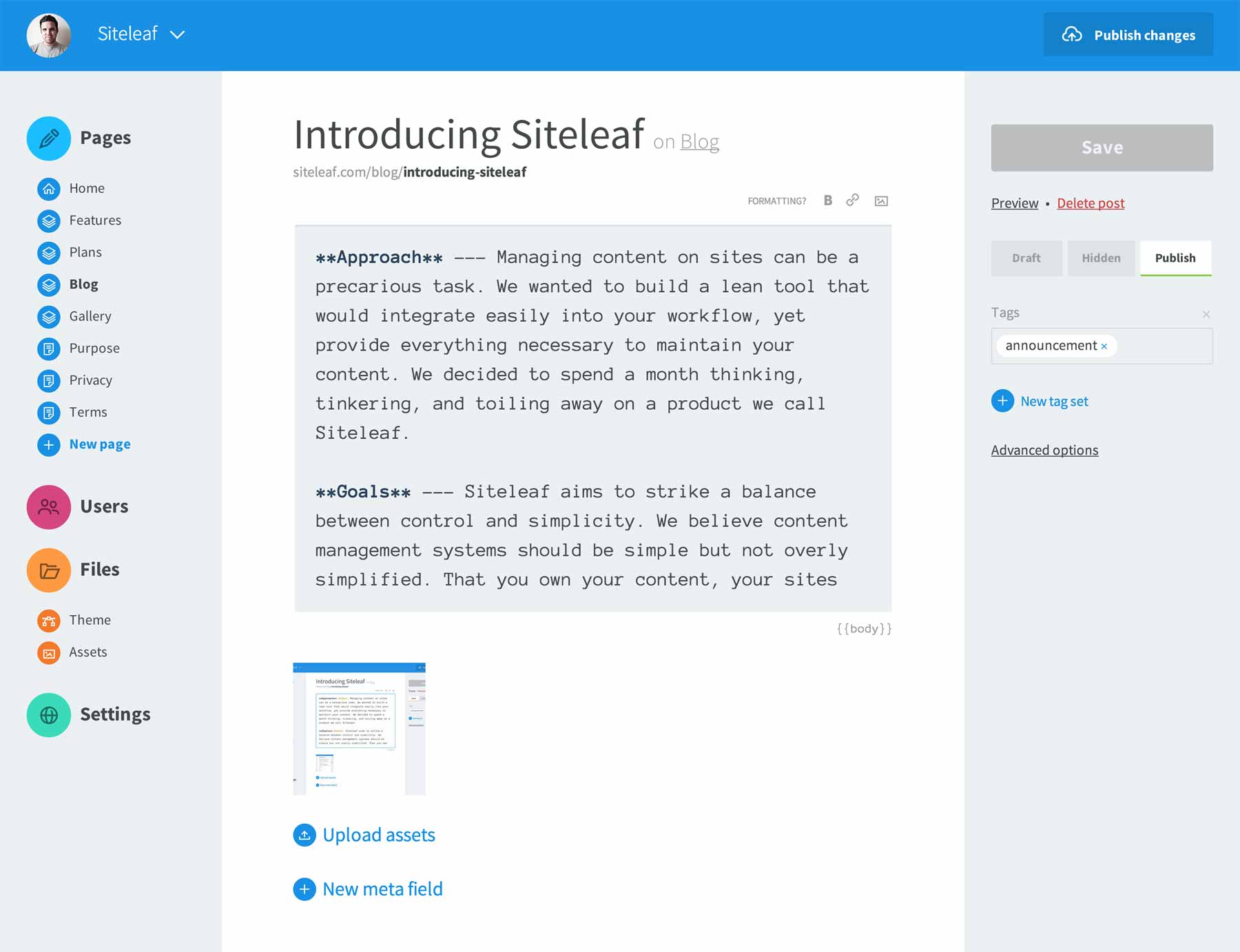 Introducing Siteleaf